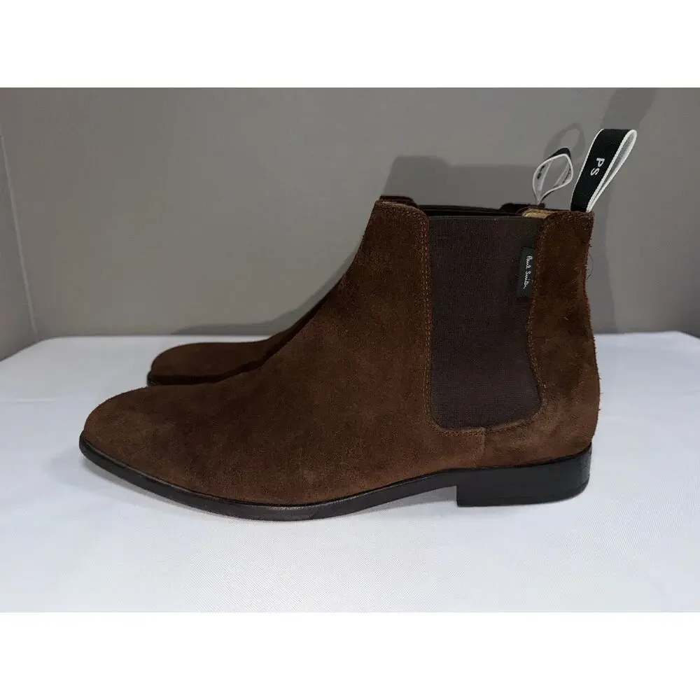 Paul Smith Gerald Size 42 US 9 Brown Suede Chelsea Boots Ankle Pull Tab